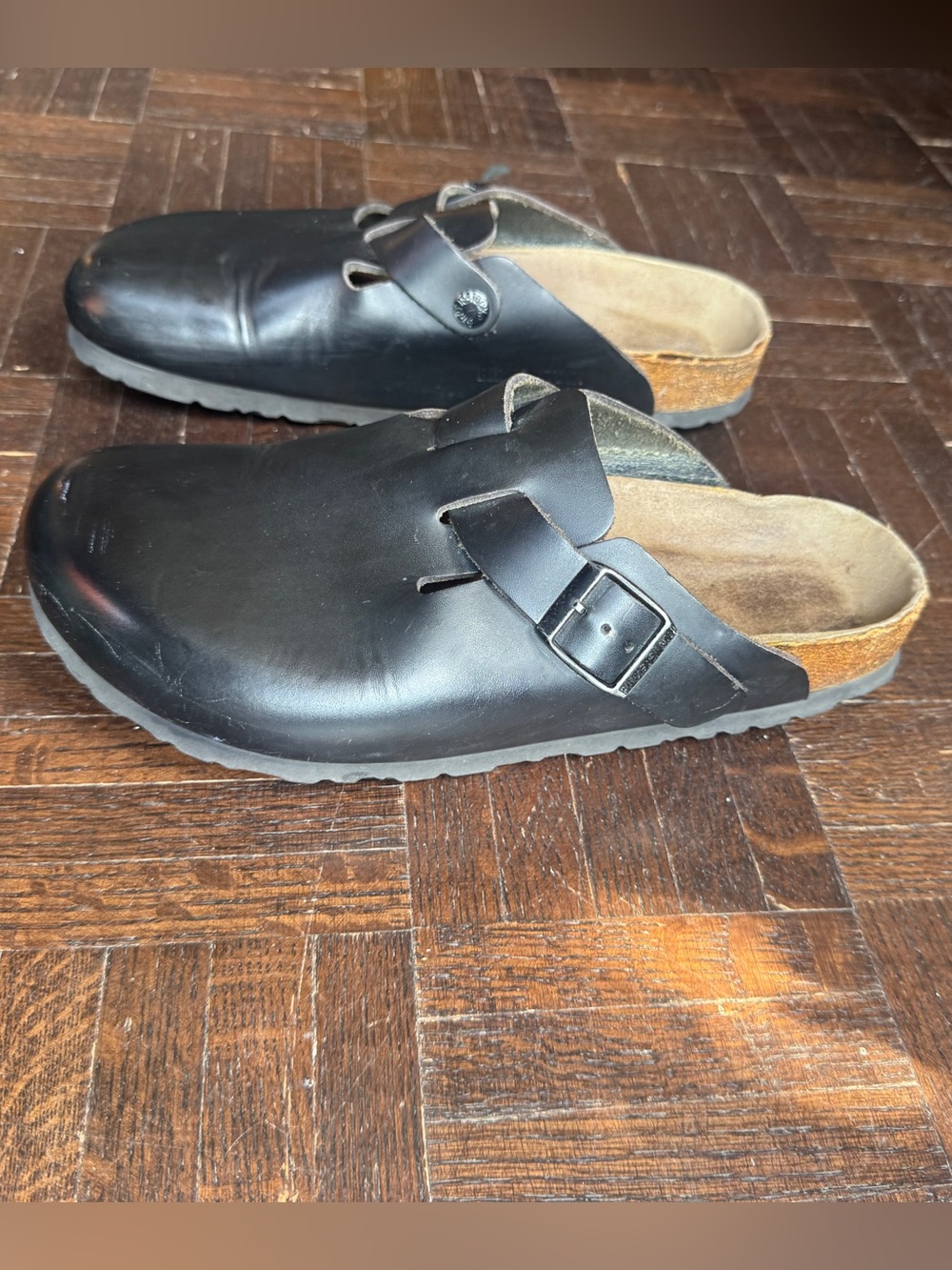 Birkenstock Boston Black Oiled Leather Clogs EU 40 US 9 Regular Footbed